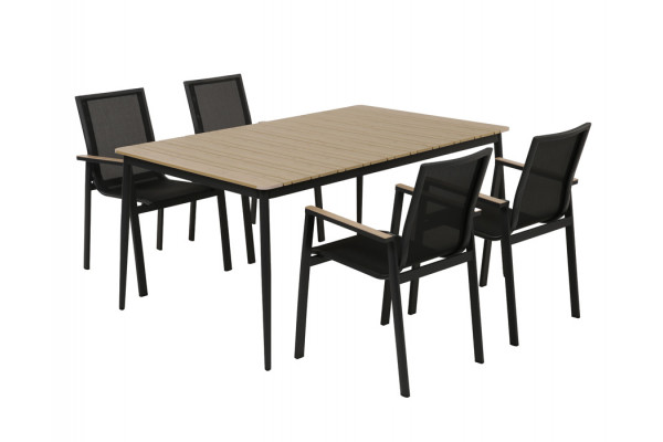 Malmø Havelmøbelsæt m/4 Stabelstole - 100x160...