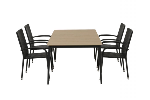 Malmø Geneve Havemøbelsæt - 100x160 cm - Mørkegrå