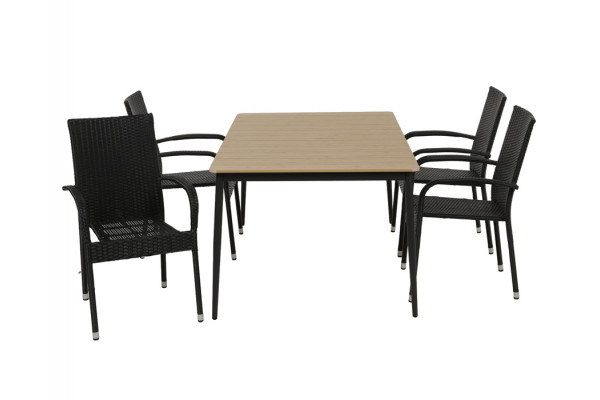 Malmø Geneve Havemøbelsæt - 100x160 cm - Mørkegrå