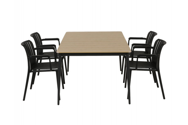 Malmø Sonja Havemøbelsæt - 100x160 cm - Mørkegrå