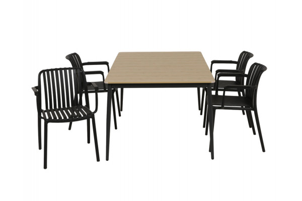 Malmø Sonja Havemøbelsæt - 100x160 cm - Mørkegrå