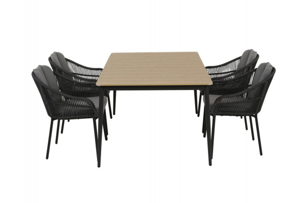 Malmø Svala Havemøbelsæt - 100x160 cm - Mørkegrå