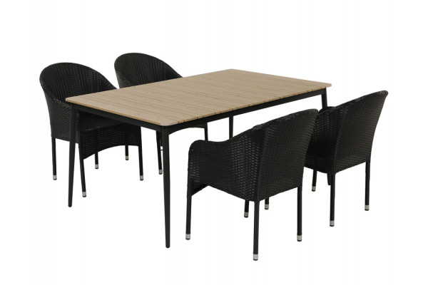 Malmø Andrea Havemøbelsæt - 100x160 cm - Mørkegrå