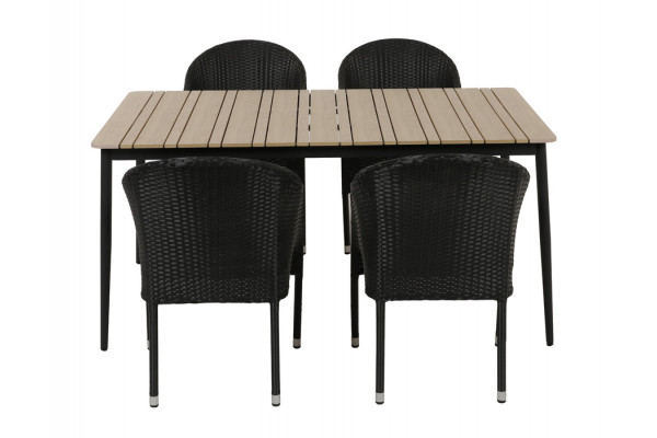 Malmø Andrea Havemøbelsæt - 100x160 cm - Mørkegrå