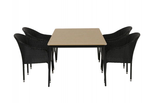 Malmø Andrea Havemøbelsæt - 100x160 cm - Mørkegrå