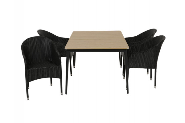 Malmø Andrea Havemøbelsæt - 100x160 cm - Mørkegrå