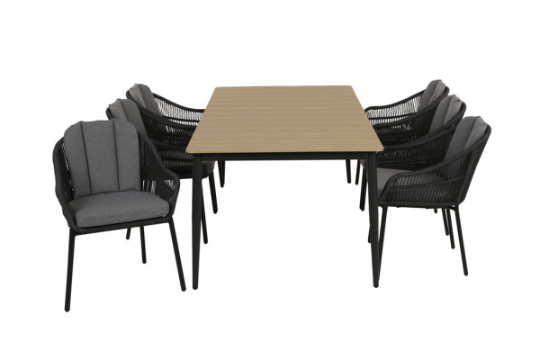 Malmø Svala Havelmøbelsæt - 100x200 cm - Mørkegrå