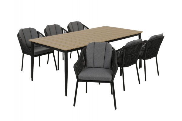 Malmø Svala Havelmøbelsæt - 100x200 cm - Mørkegrå