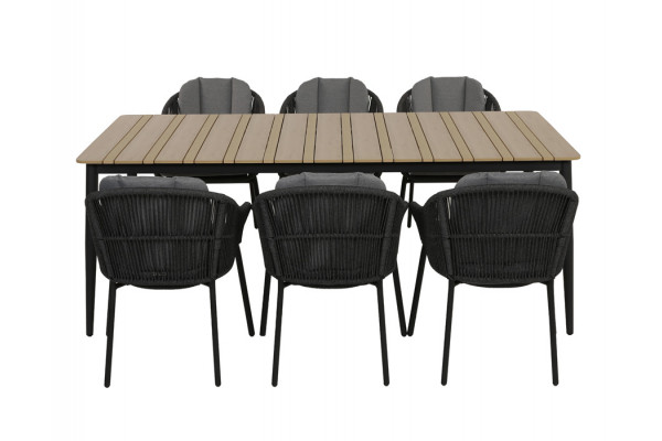 Malmø Svala Havelmøbelsæt - 100x200 cm - Mørkegrå