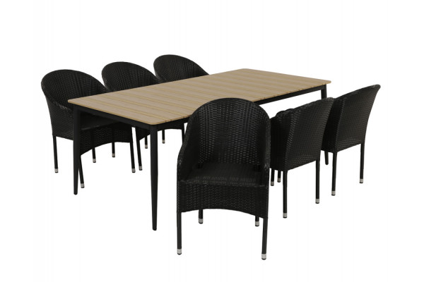 Malmø Andrea Havelmøbelsæt - 100x200 cm - Mørkegrå