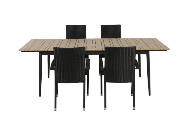 Malmø Geneve Havemøbelsæt - 100x180/235 cm -...