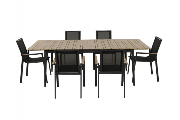 Malmø Havemøbelsæt m/6 stabelstole -...