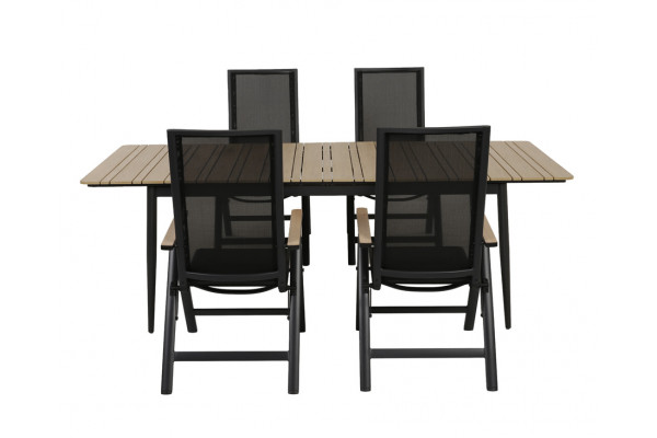 Malmø Havemøbelsæt m/4 pos. stole - 100x180/235...