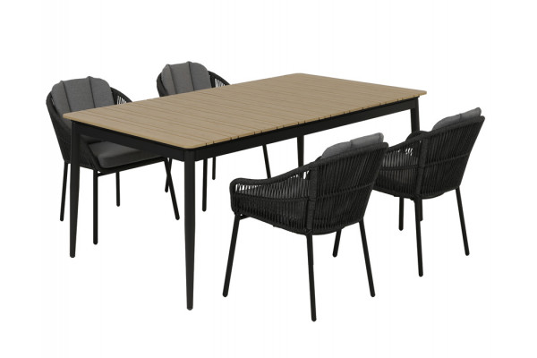 Malmø Svala Havemøbelsæt - 100x180/235 cm -...