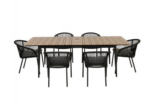 Malmø Nora Havemøbelsæt - 100x180/235 cm -...