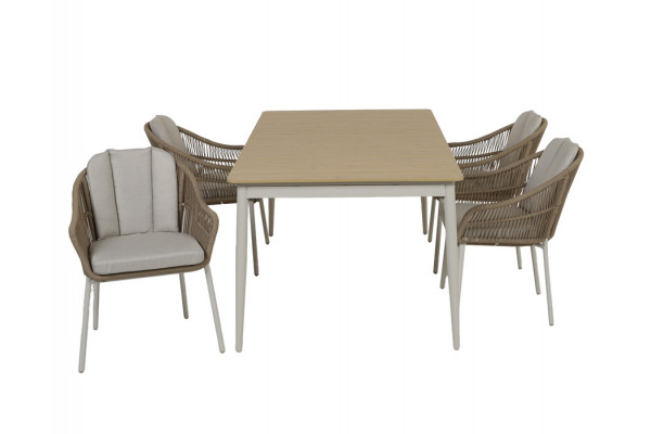 Malmø Svala Havemøbelsæt - 100x180/235 cm -...