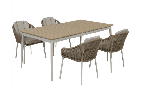 Malmø Svala Havemøbelsæt - 100x180/235 cm -...