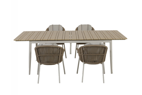 Malmø Svala Havemøbelsæt - 100x180/235 cm -...