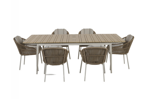 Malmø Svala Havemøbelsæt - 100x180/235 cm -...