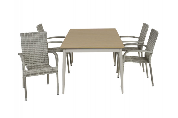 Malmø Geneve Havemøbelsæt - 100x180/235 cm -...
