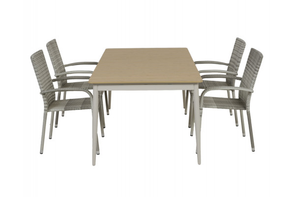 Malmø Geneve Havemøbelsæt - 100x180/235 cm -...