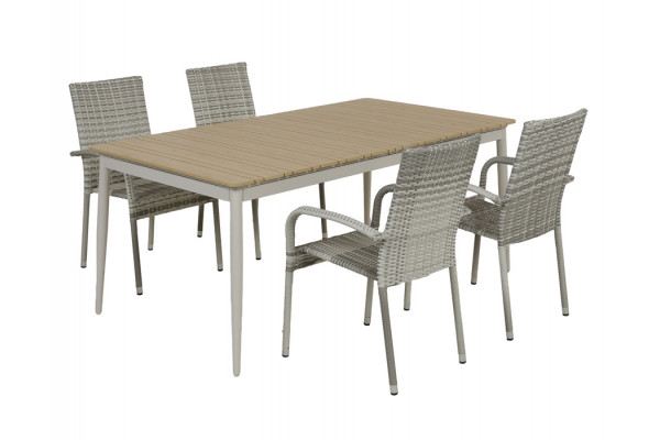 Malmø Geneve Havemøbelsæt - 100x180/235 cm -...