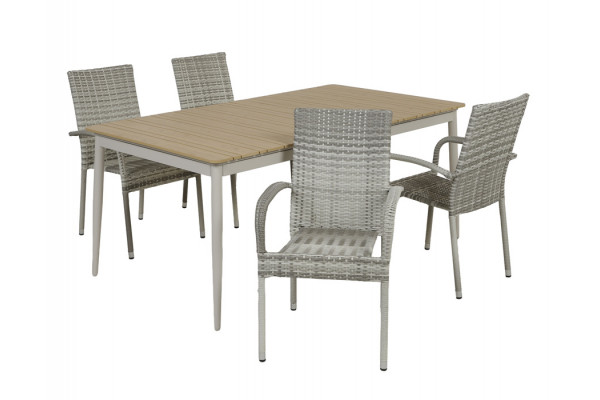 Malmø Geneve Havemøbelsæt - 100x180/235 cm -...