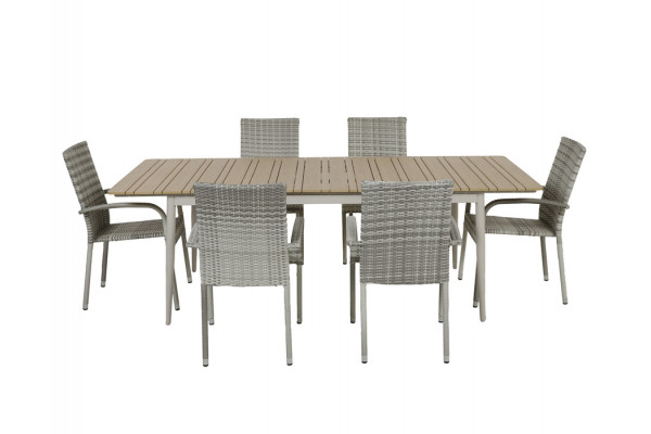 Malmø Geneve Havemøbelsæt - 100x180/235 cm -...