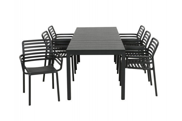 Nardi Rio Doga Havemøbelsæt 140-210cm - Antracit