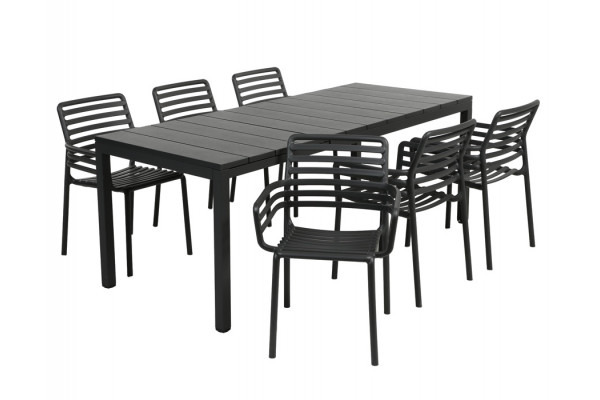 Nardi Rio Doga Havemøbelsæt 140-210cm - Antracit