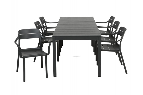 Nardi Rio Cassia Havemøbelsæt 140-210cm - Antracit