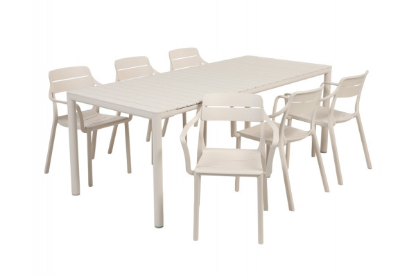 Nardi Tevere Cassia Havemøbelsæt 147-211cm - Sand