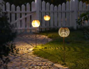 Strand lampe, på spyd, natur 2
