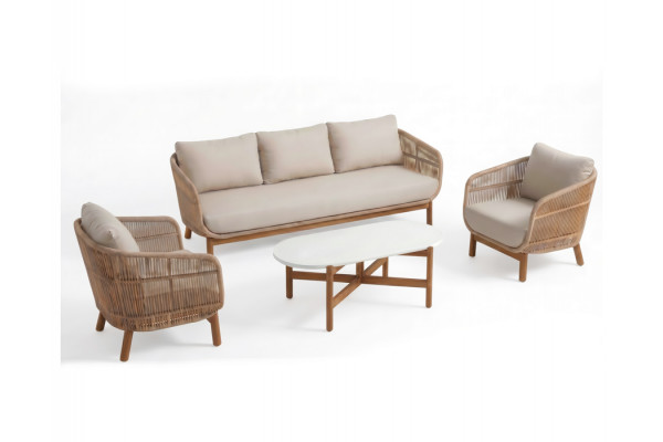 Helena 3 pers. Sofasæt m/Olivia sofabord 60x120...