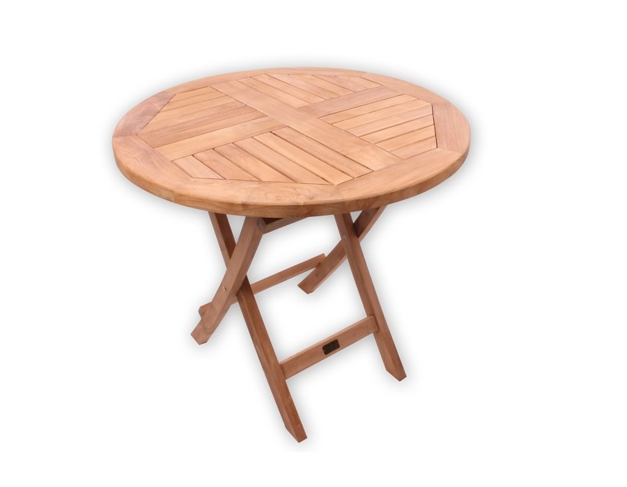 Prag teak rundt bord à 80 cm Teak sofabord rundt